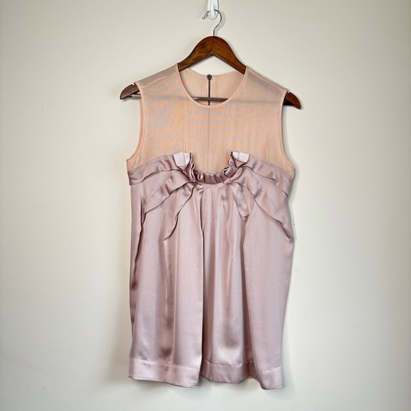 Stella McCartney Tops - Stella McCartney 100% Silk Blouse with Sheer and Layered Ribbon Detail